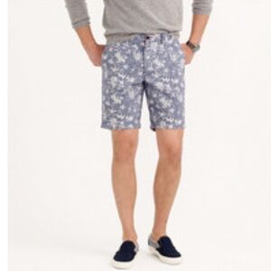 J. Crew 9 Stanton Short In Blue Floral Shorts Sz 32